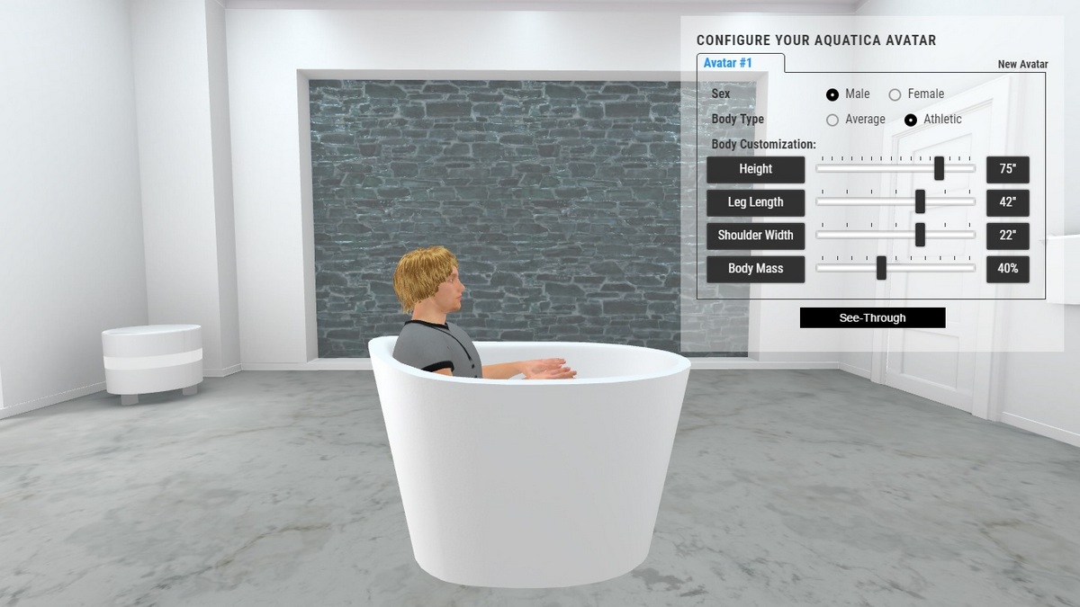 True Ofuro Bathtub 3D Body Position